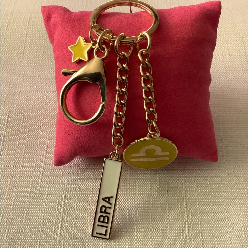 Gold Tone Zodiac Keychain
